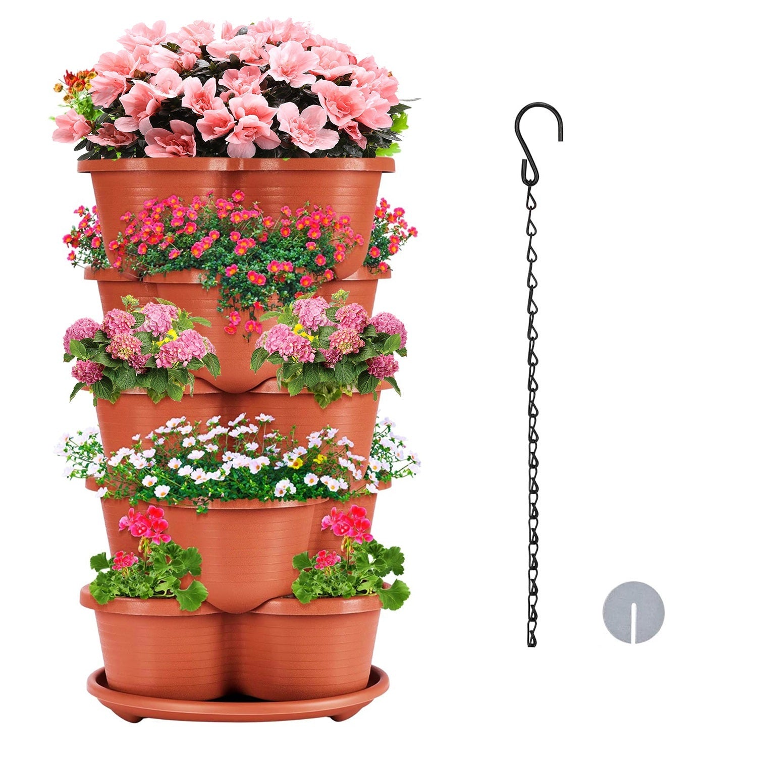 1Pc - 5-Tier Vertical Stackable Planter – Space-Saving Garden Magic
