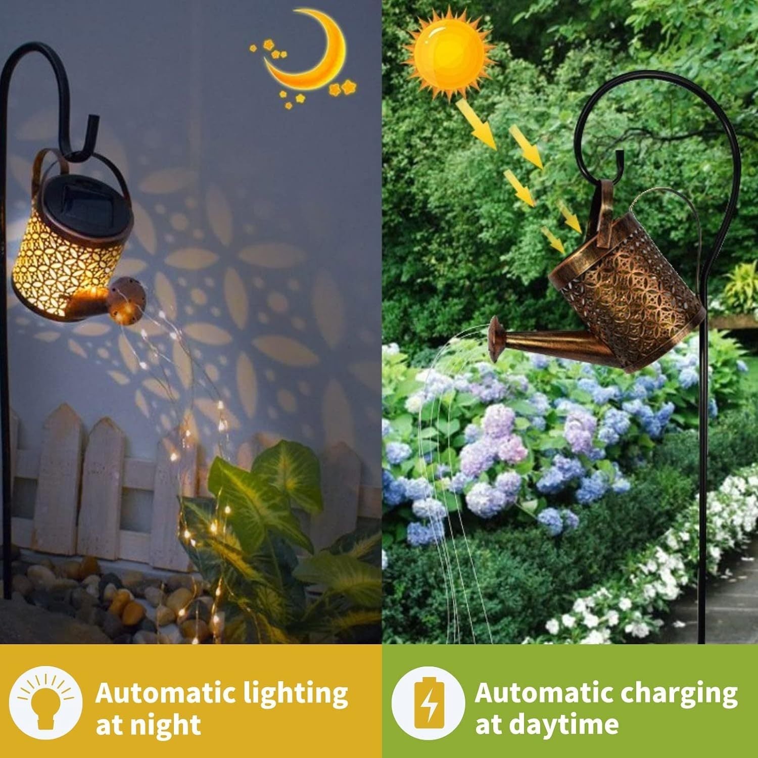 ✨ 2PCS LED Watering Can Solar Light Strings ✨