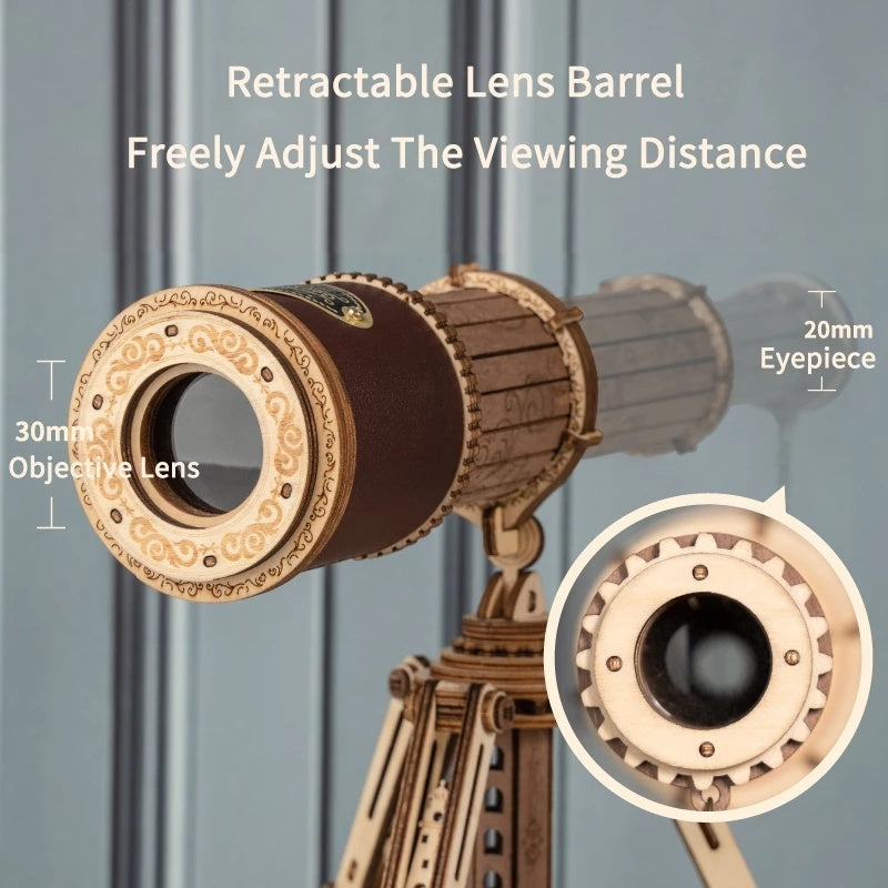 3D Wooden Telescope Puzzle – Build & Discover the Stars