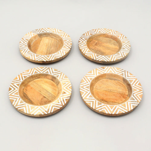 Handcrafted Wood Charger Plate Wooden Dinning Placemat Artisan Wood Tableware