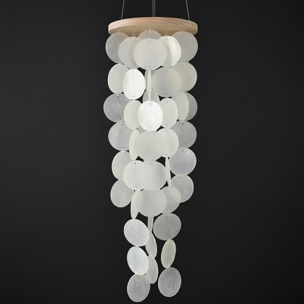 Wind Chimes For Outside Handcrafted Turquoise Capiz Shells