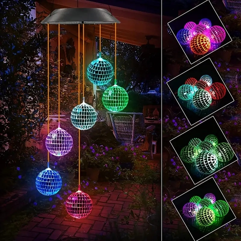 1pc Solar Wind Chimes Mobile Hanging LED Light Color Changing Wind Chime