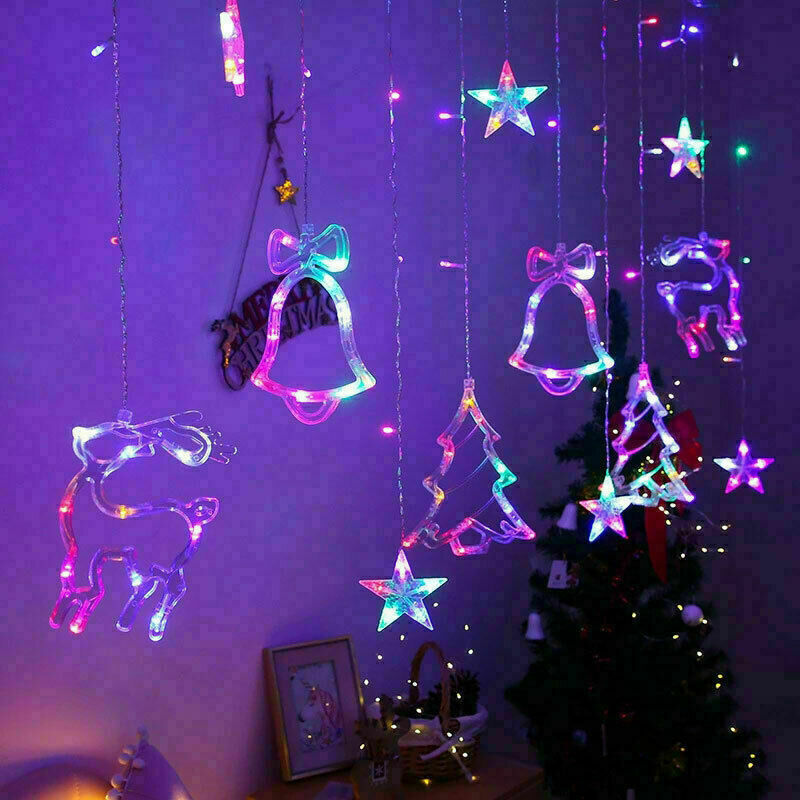 LED Fairy String Window Curtain Lights Star