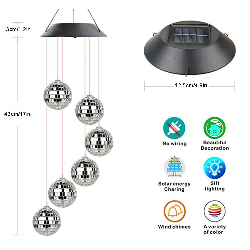 1pc Solar Wind Chimes Mobile Hanging LED Light Color Changing Wind Chime