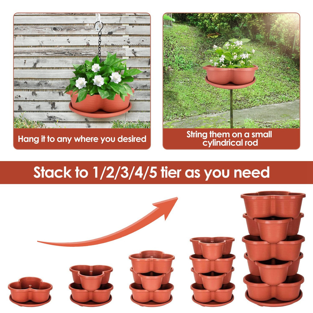 1Pc - 5-Tier Vertical Stackable Planter – Space-Saving Garden Magic
