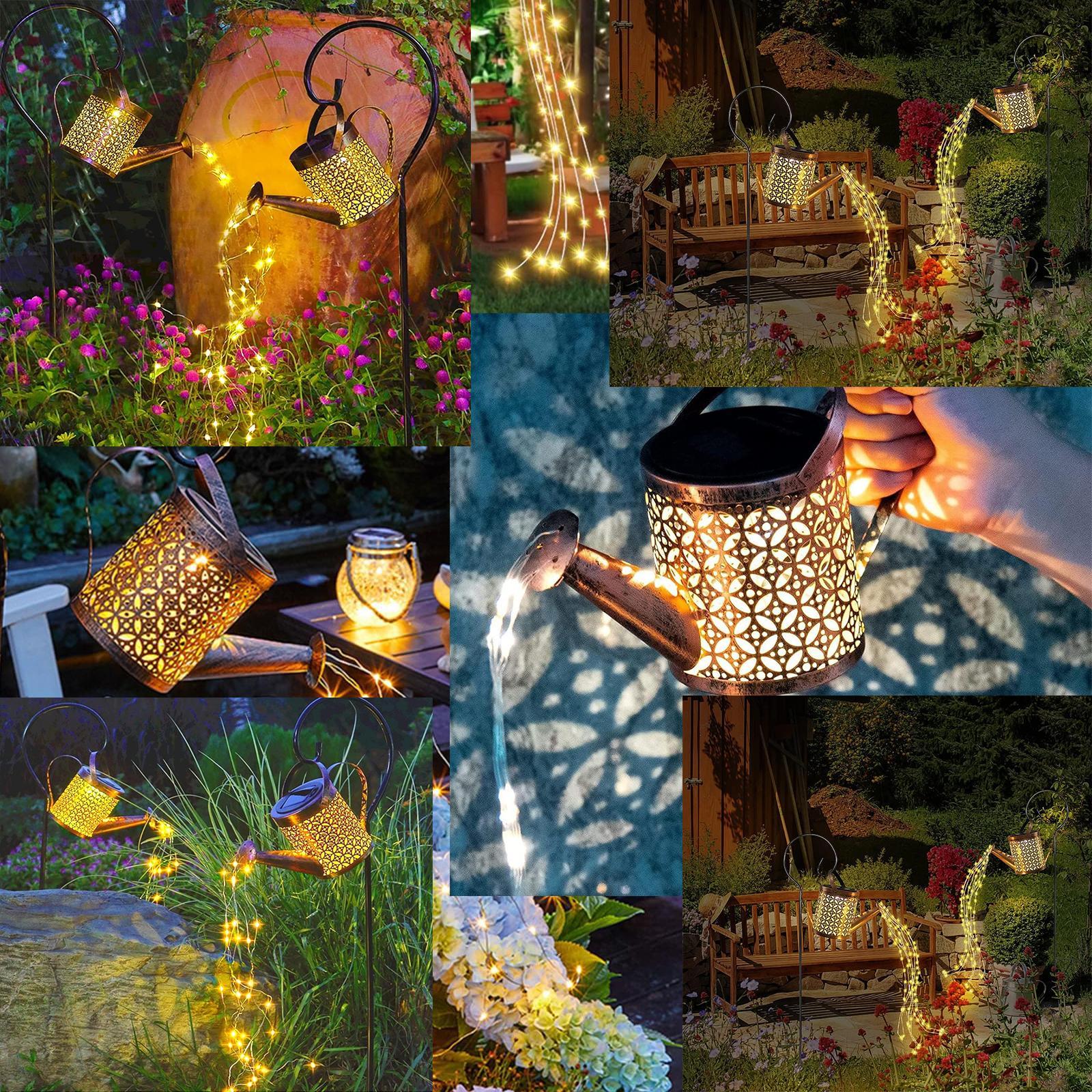 ✨ 2PCS LED Watering Can Solar Light Strings ✨