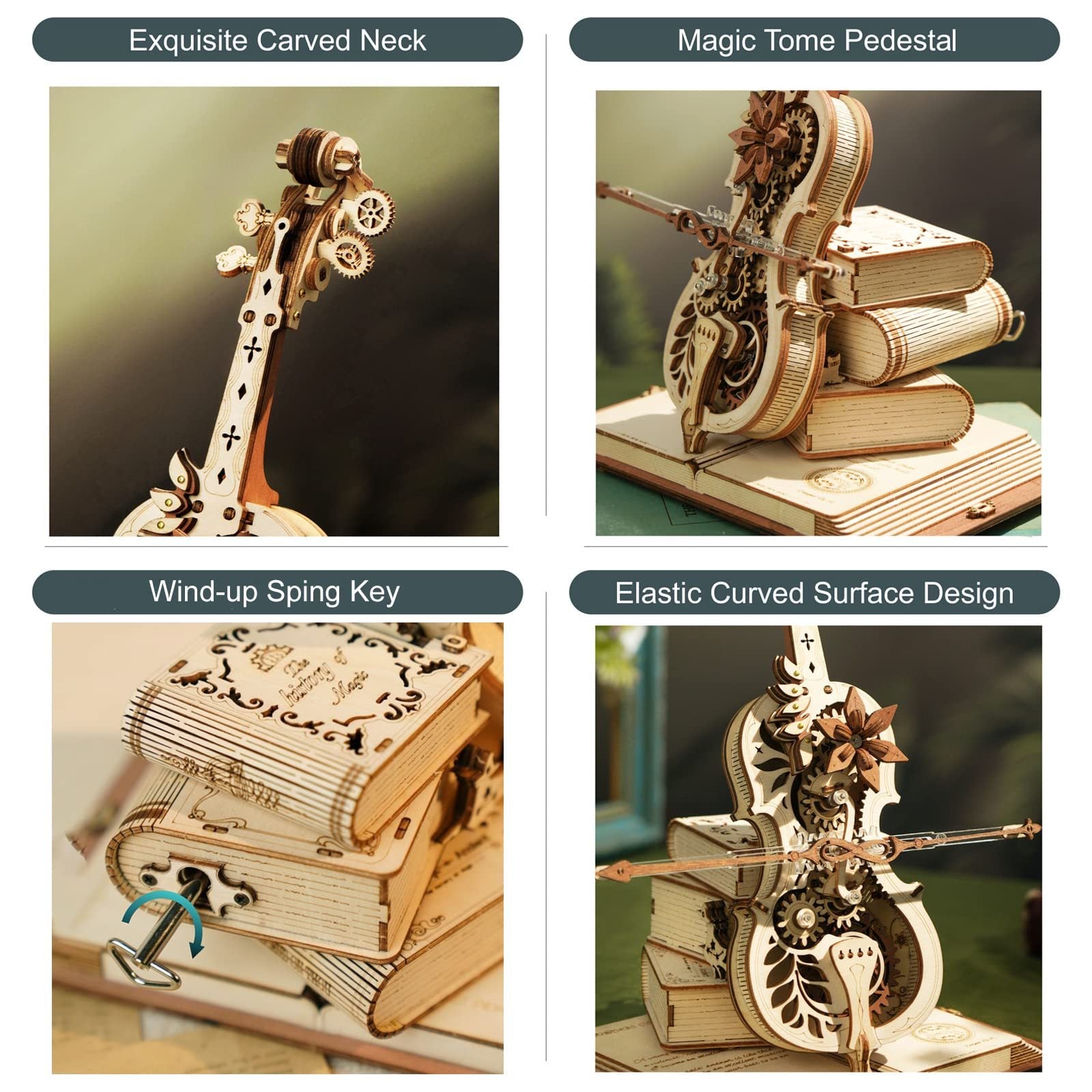 Magic Cello Mechanical Music Box – 3D Wooden Puzzle Model