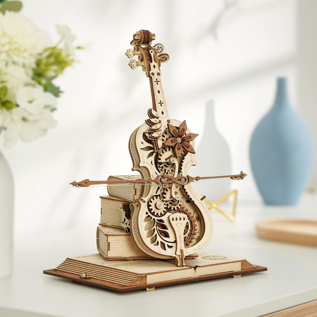 Magic Cello Mechanical Music Box – 3D Wooden Puzzle Model