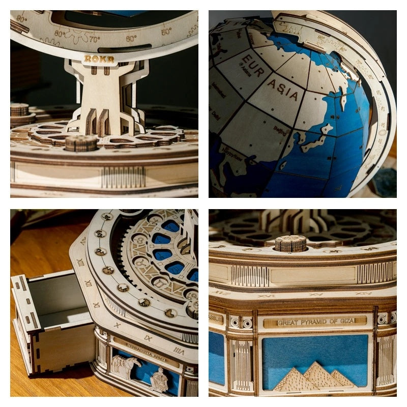 🌍 Robotime Globe Earth 3D Wooden Puzzle – Build Your Own World