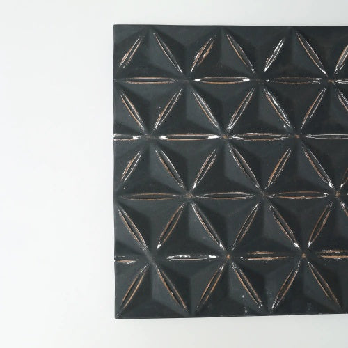 Black Square Shape Handcrafted MDF Wall Decor  Elegant Home Accent