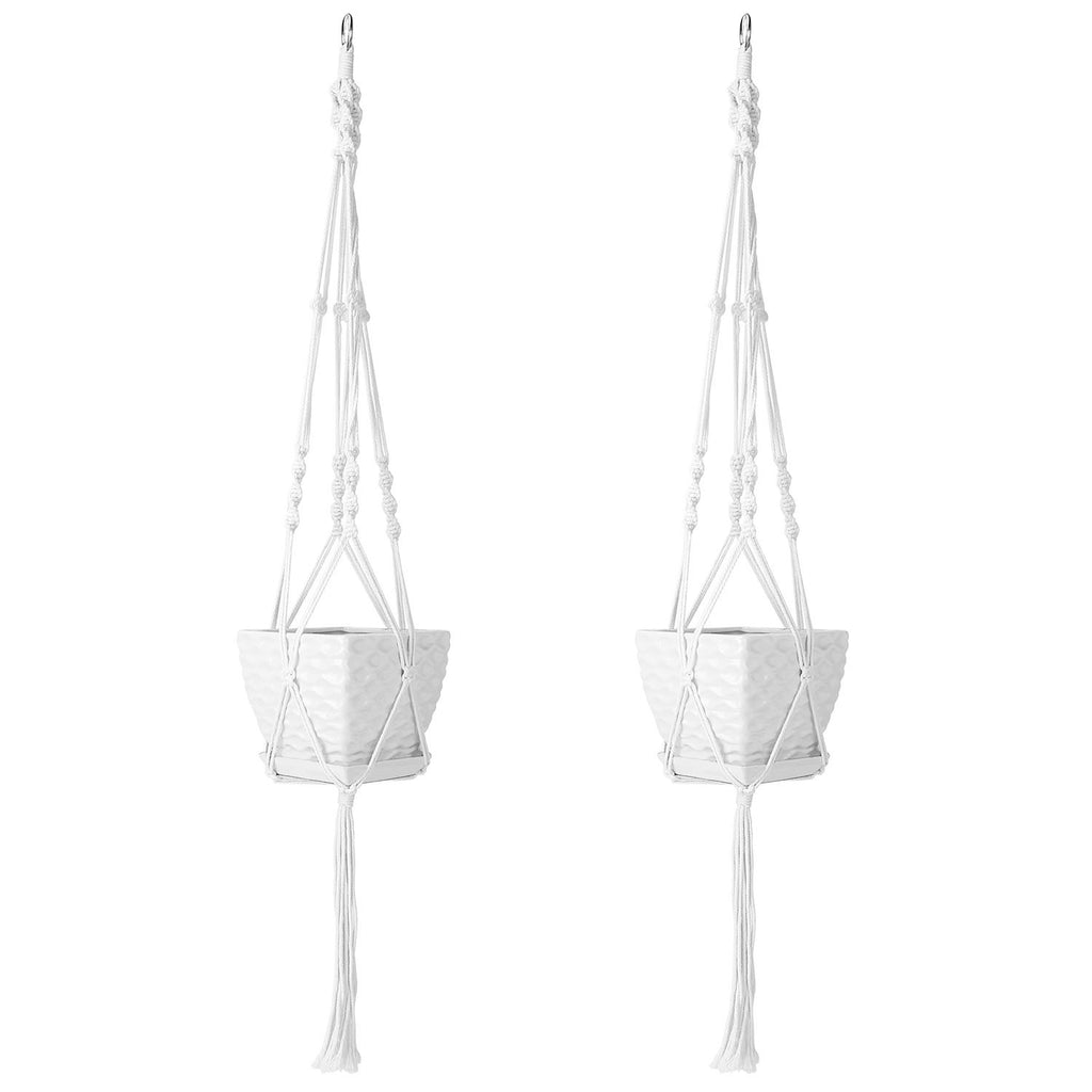 2PCS Cotton Rope Plant Hangers – Boho Chic Home Décor