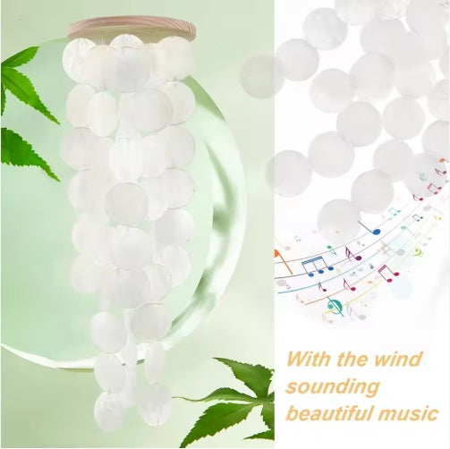 Wind Chimes For Outside Handcrafted Turquoise Capiz Shells