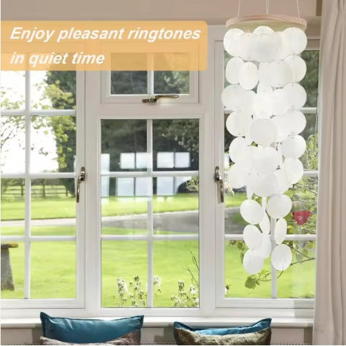 Wind Chimes For Outside Handcrafted Turquoise Capiz Shells