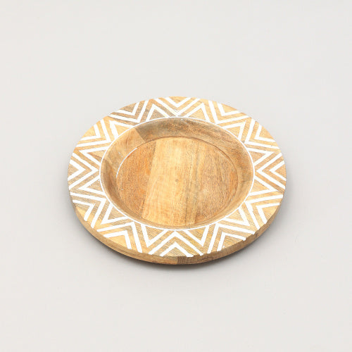 Handcrafted Wood Charger Plate Wooden Dinning Placemat Artisan Wood Tableware