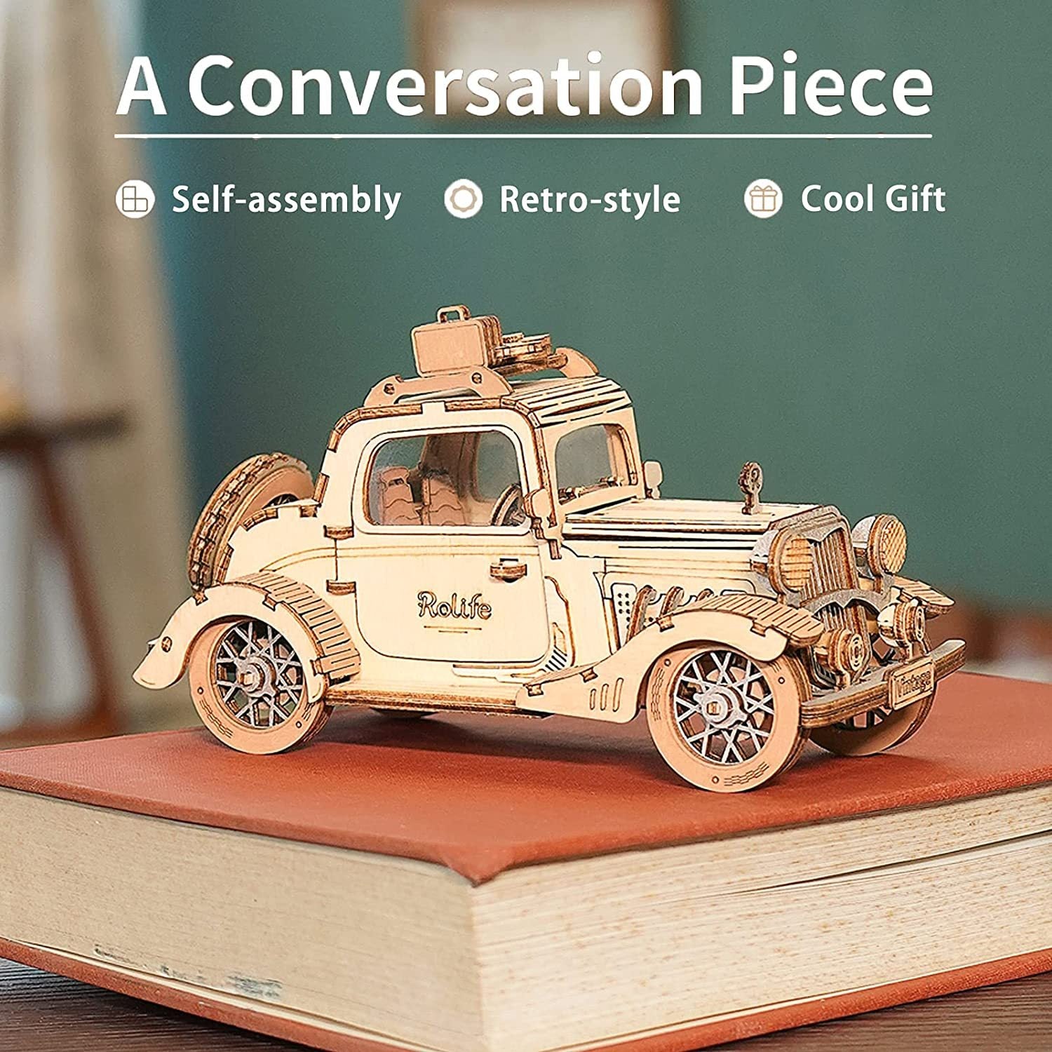 Rolife Vintage Car 3D Wooden Puzzle – Build Your Own Classic Ride