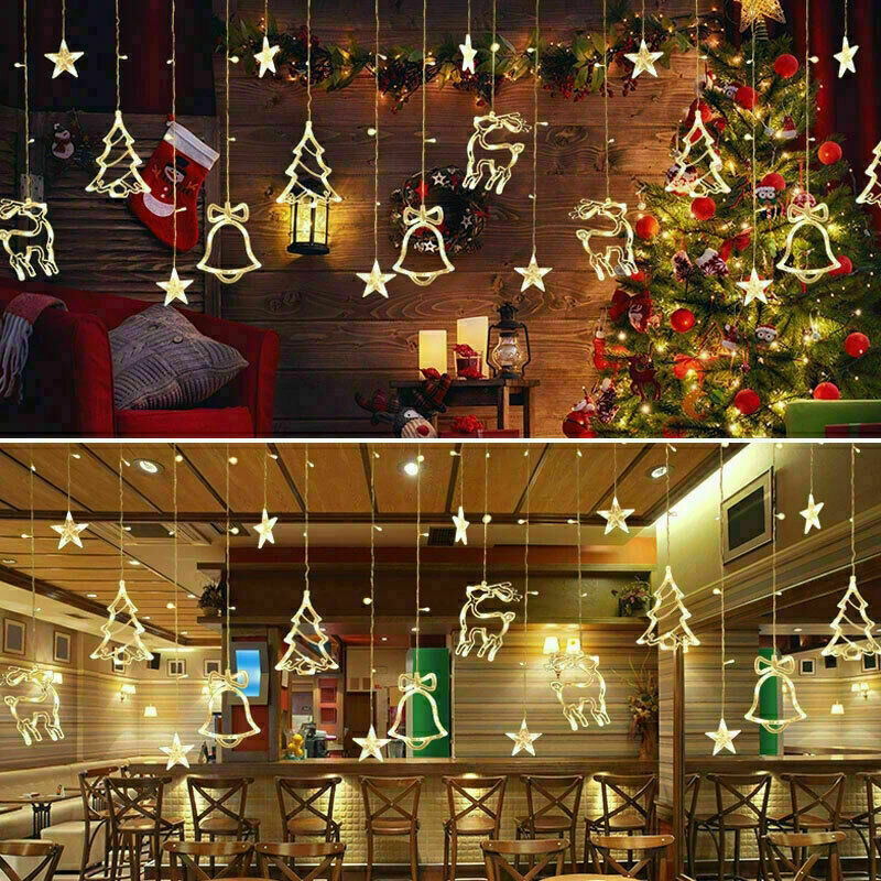 LED Fairy String Window Curtain Lights Star