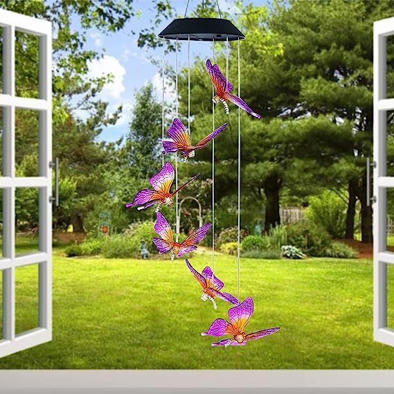 Solar Butterfly Wind Chime Light