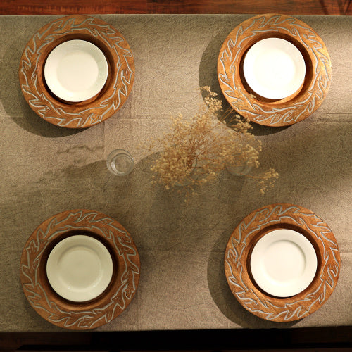 Handcrafted 13" Wood Charger Plate | Artisan Dining Placemat