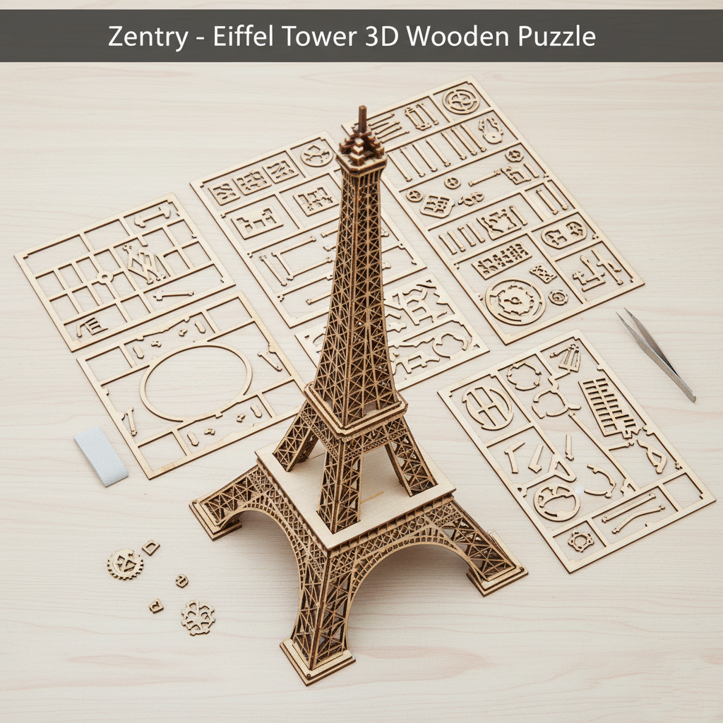 Eiffel Tower 3D Wooden Puzzle – DIY Model Kit for Creative Minds