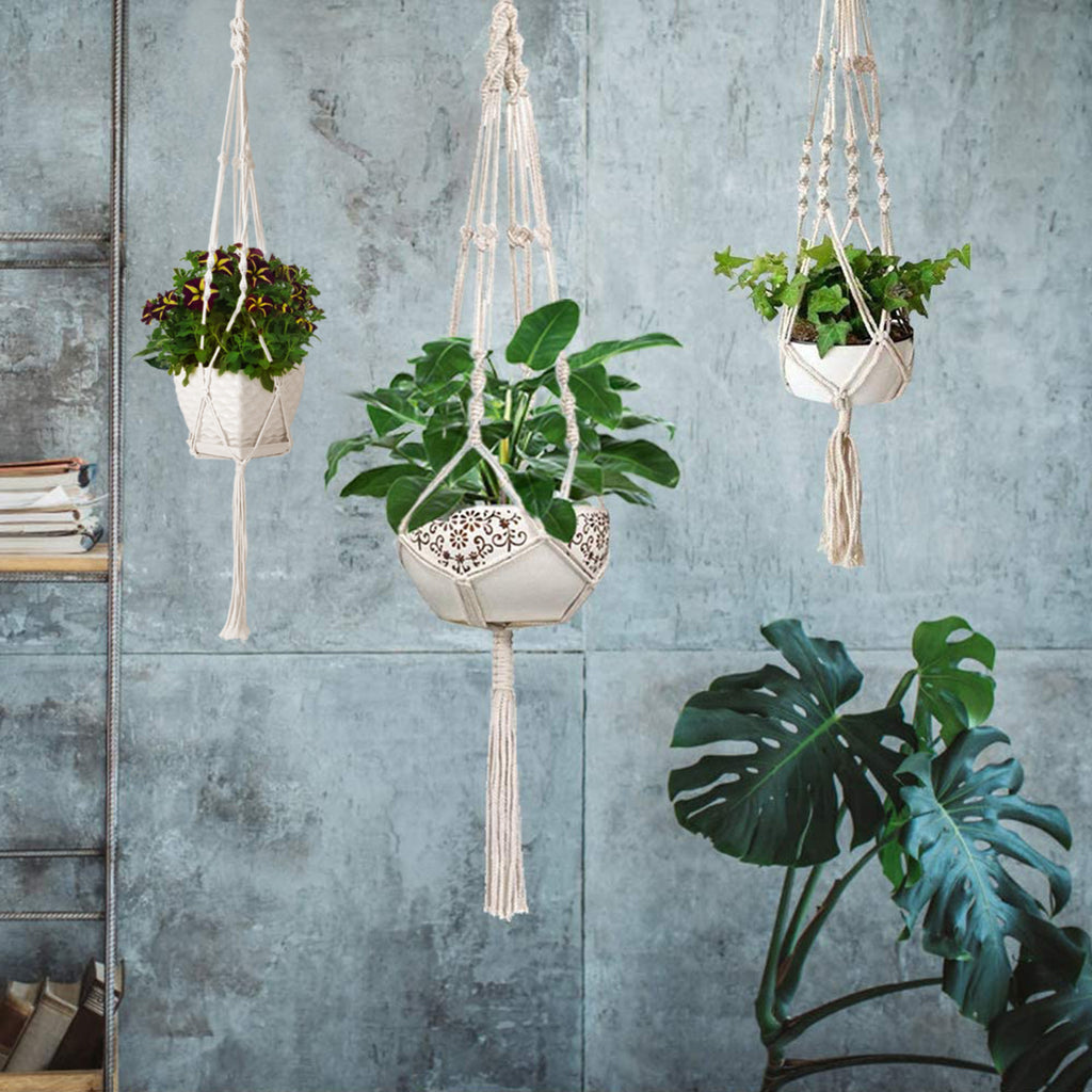 2PCS Cotton Rope Plant Hangers – Boho Chic Home Décor