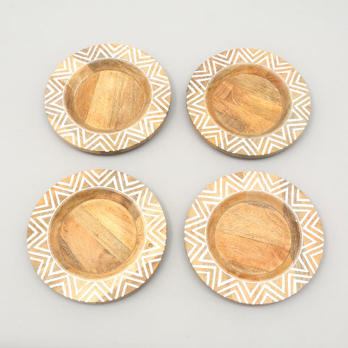 Handcrafted Wood Charger Plate Wooden Dinning Placemat Artisan Wood Tableware