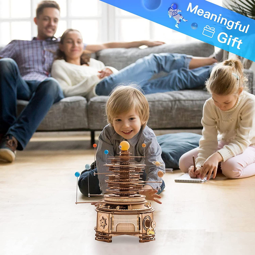 Rotatable Mechanical Orrery – 3D Wooden Puzzle Model Building Kit