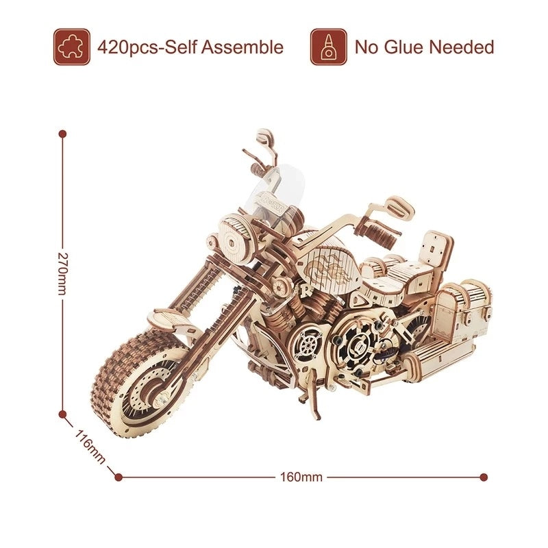 420 Piece motorcycle  3D wooden