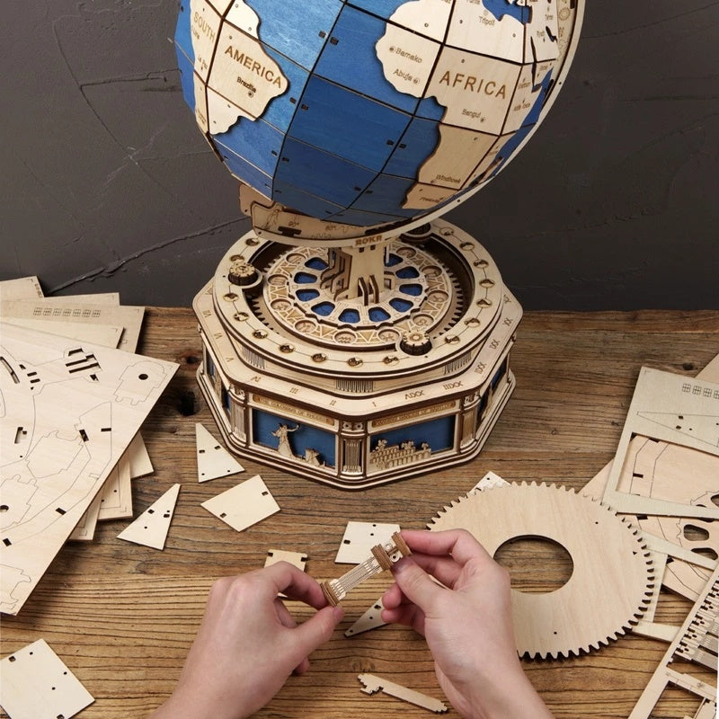 🌍 Robotime Globe Earth 3D Wooden Puzzle – Build Your Own World