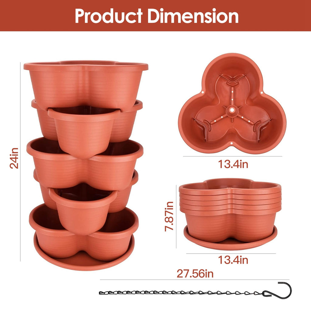 1Pc - 5-Tier Vertical Stackable Planter – Space-Saving Garden Magic