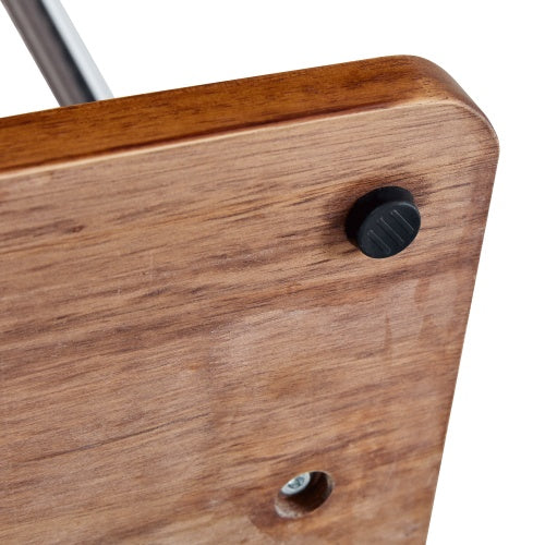 70” Industrial Solid Wood & Stainless Steel Coat Rack