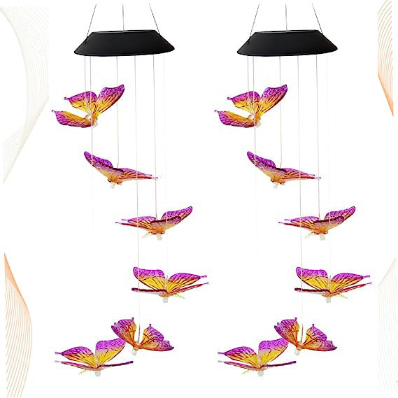 Solar Butterfly Wind Chime Light