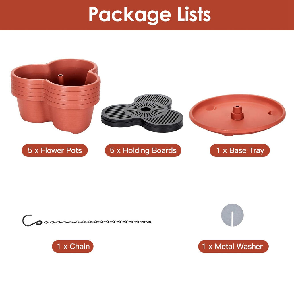 1Pc - 5-Tier Vertical Stackable Planter – Space-Saving Garden Magic