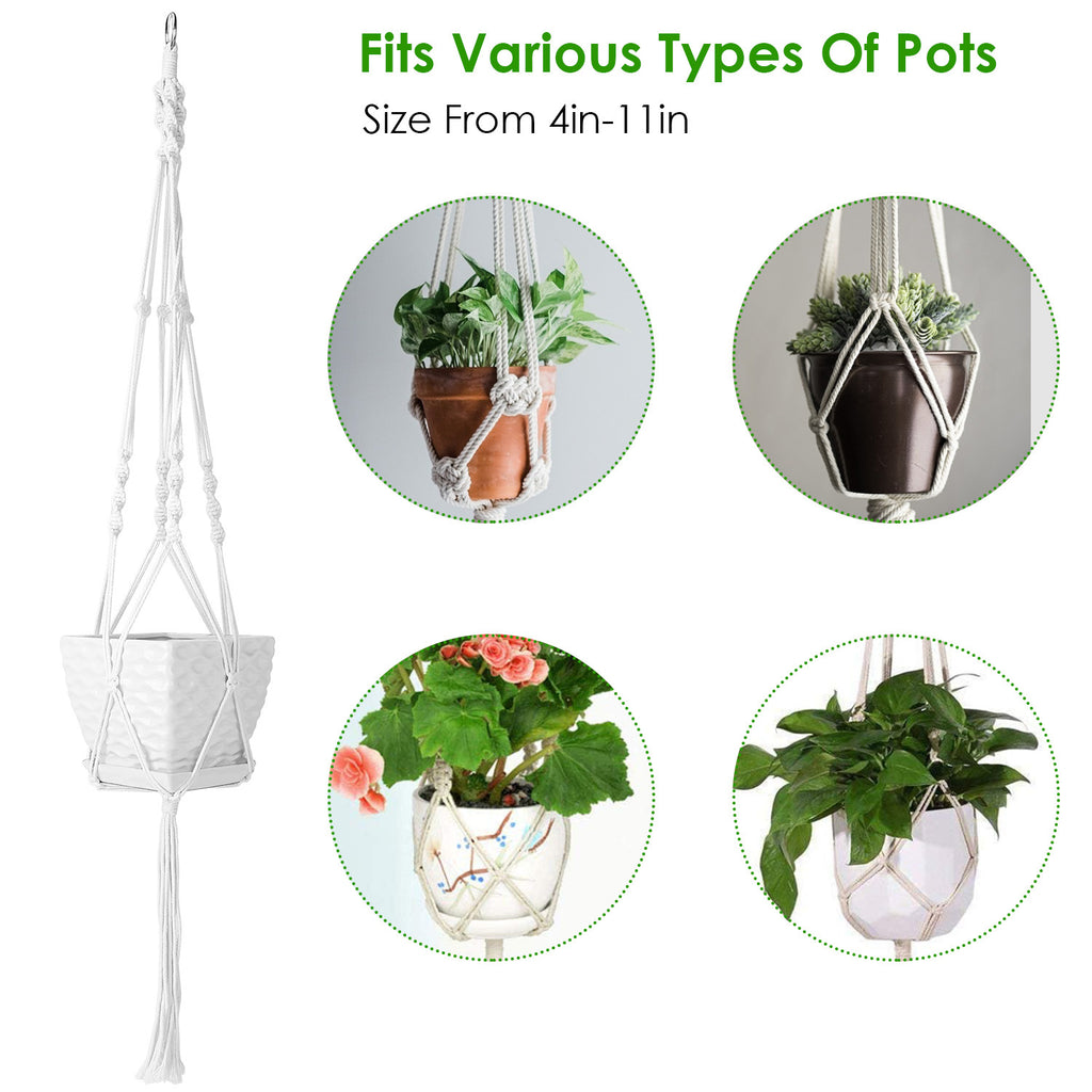 2PCS Cotton Rope Plant Hangers – Boho Chic Home Décor