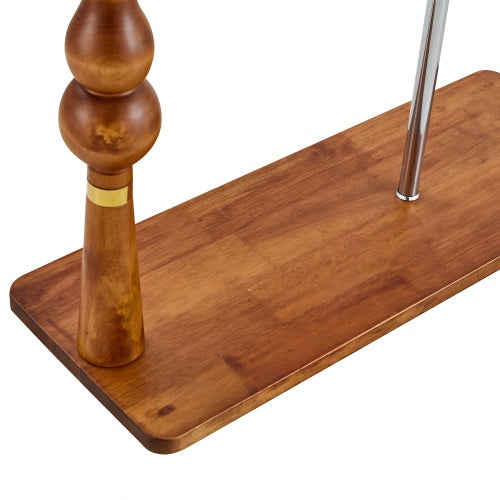 70” Industrial Solid Wood & Stainless Steel Coat Rack