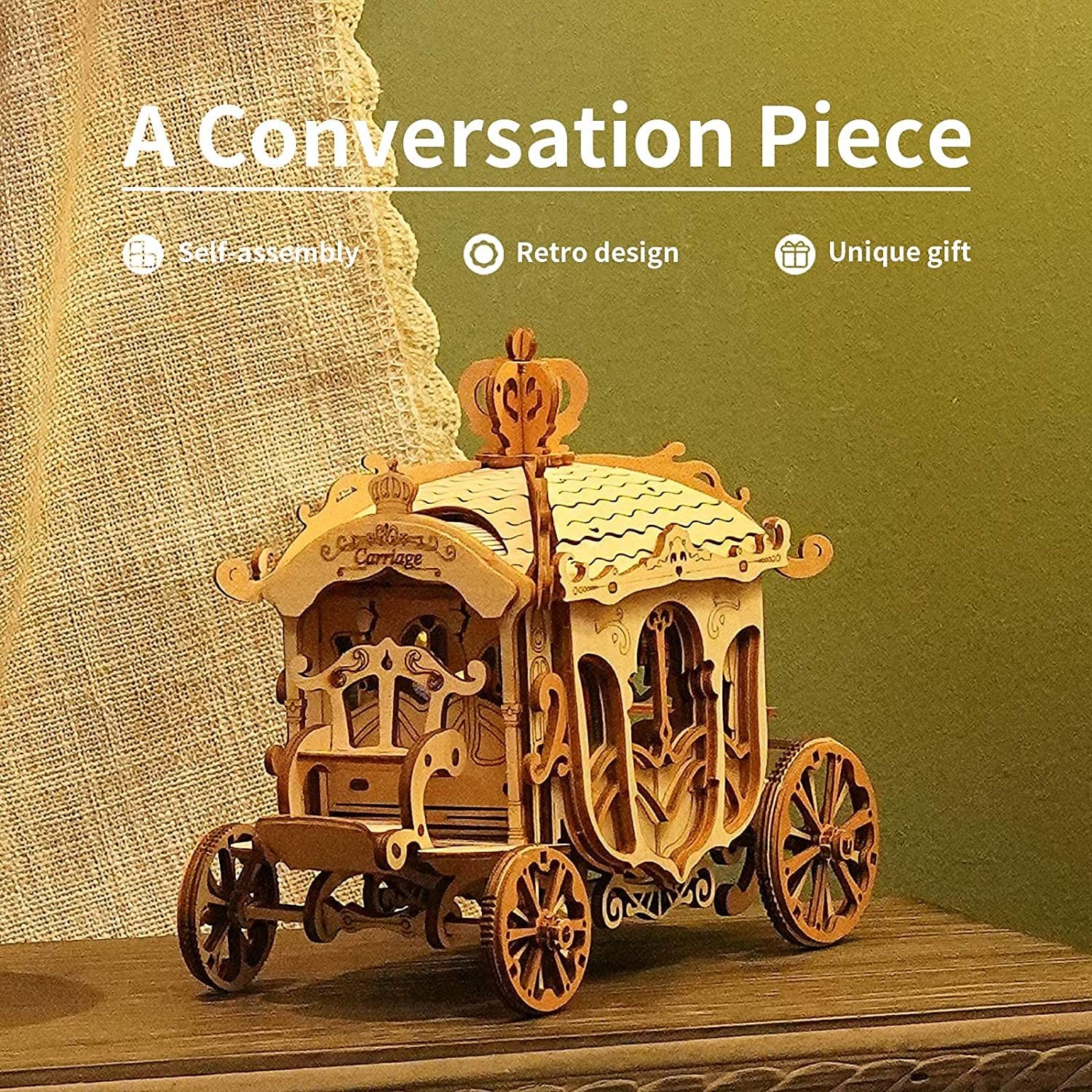 Rolife Vintage Car 3D Wooden Puzzle – Build Your Own Classic Ride
