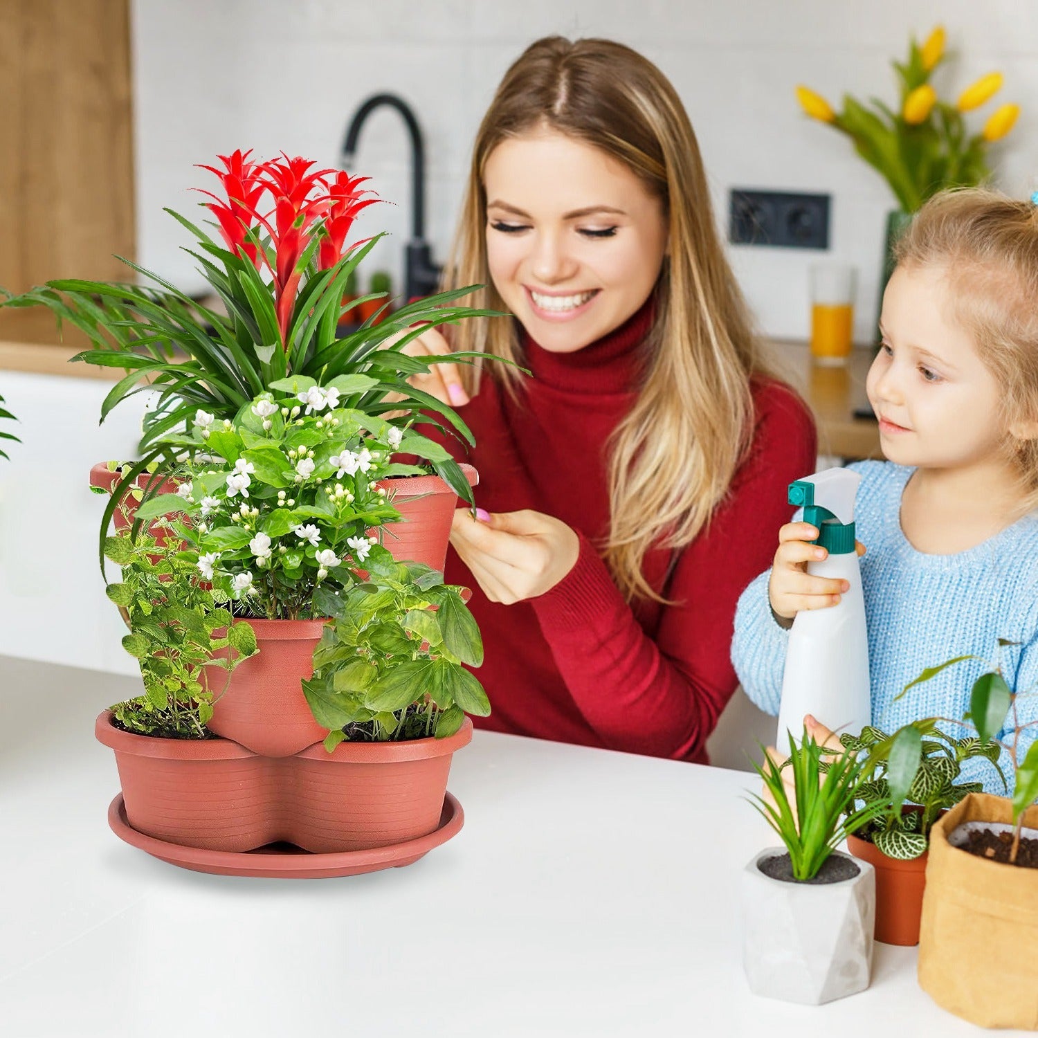 1Pc - 5-Tier Vertical Stackable Planter – Space-Saving Garden Magic