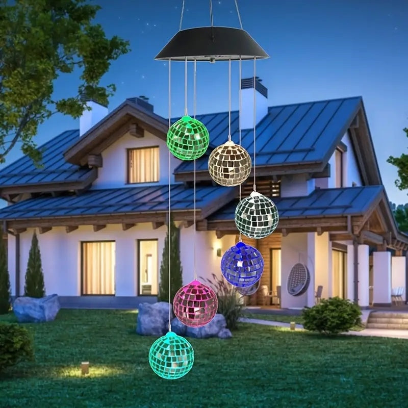 1pc Solar Wind Chimes Mobile Hanging LED Light Color Changing Wind Chime