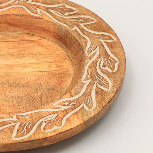 Handcrafted 13" Wood Charger Plate | Artisan Dining Placemat