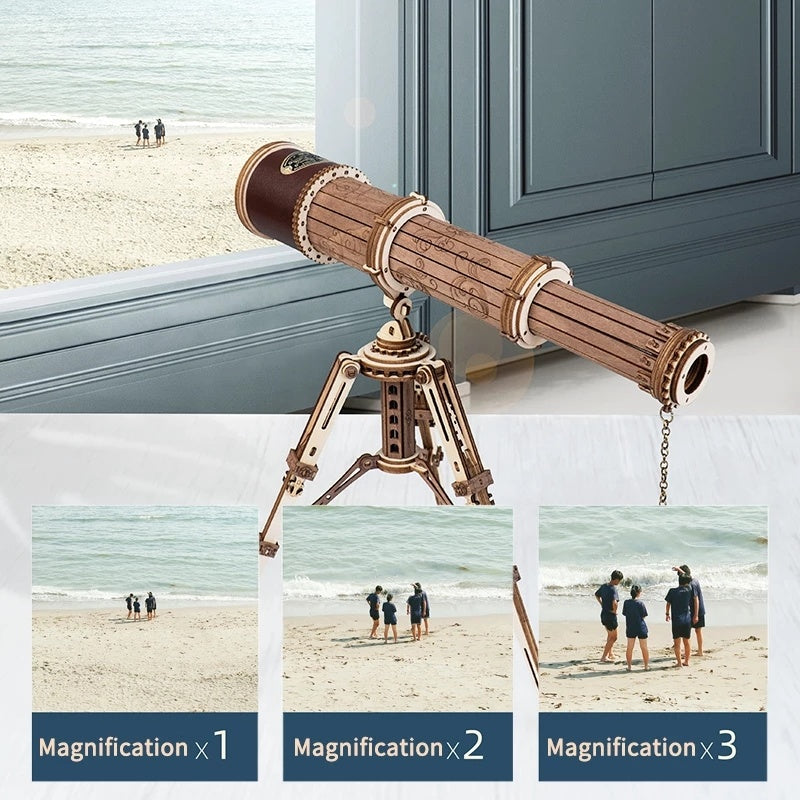 3D Wooden Telescope Puzzle – Build & Discover the Stars
